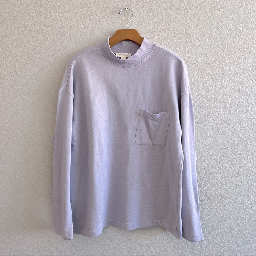 Treasure & Bond lilac pullover mockneck long sleeve XL NWT